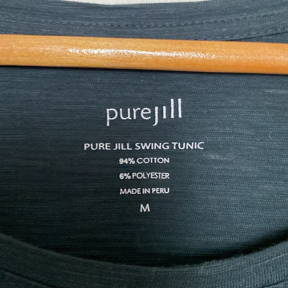 J. Jill Pure Jill Swing Tunic Slub Cotton Blend 3/4 Sleeve Lightweight Top Sz M - Picture 4 of 12